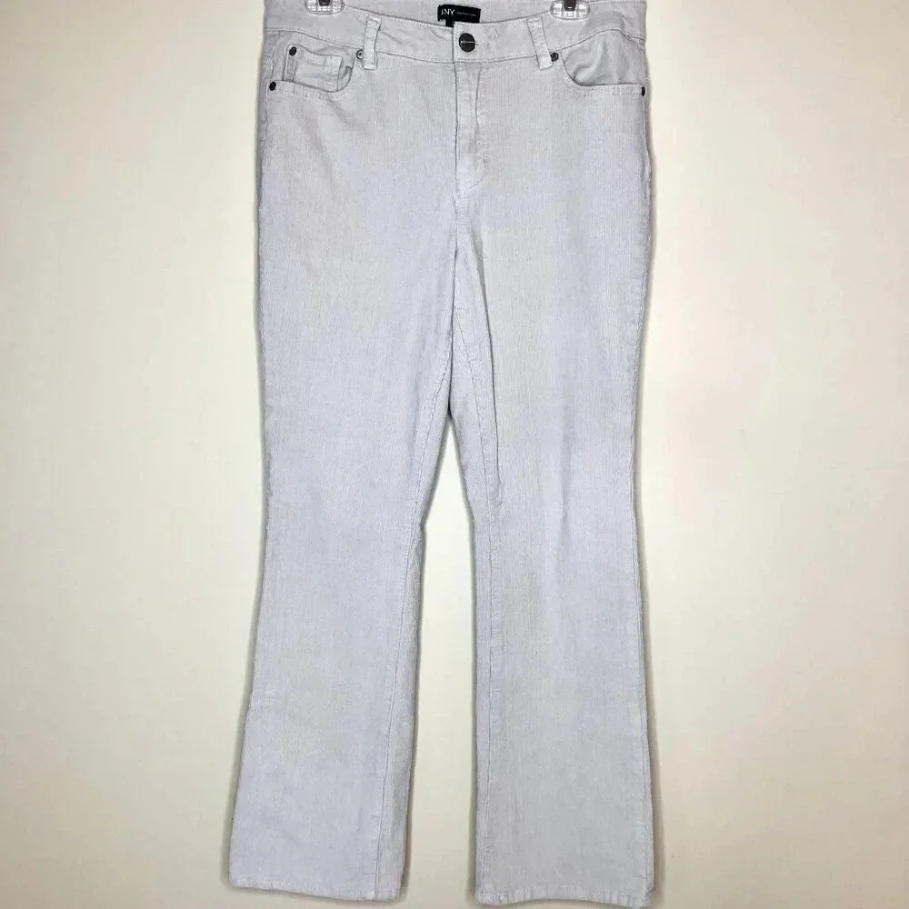 Jones of New York Corduroy Straight Leg 5 Pocket Cream Color Jeans, Size 12 - Picture 1 of 8